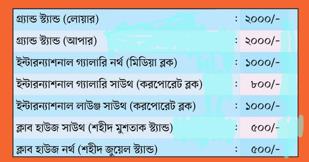 বিপিএল টিকিট দাম কত, কীভাবে পাওয়া